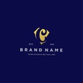 Letter C diamond gold logo design Royalty Free Stock Photo