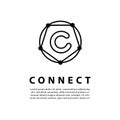 LETTER C WITH DOT CONNECT AROUND CIRCLE LOGO Royalty Free Stock Photo