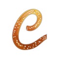 Letter c in the form of a pretzel