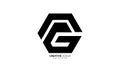Letter a c g hexagon shape modern creative monogram logo Royalty Free Stock Photo