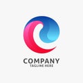Letter C gradient logo design Royalty Free Stock Photo