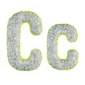 Handmade Gray Letter C on white Royalty Free Stock Photo