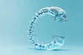 The letter C is made of ice and he is twisted and distorted