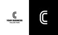 Letter C minimal vector logo. Icon mark design template Royalty Free Stock Photo