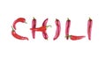 Letter C with red chili pepper on a white background. The letter