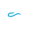 Letter c ribbon waves simple logo vector