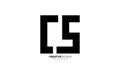 Letter C S rectangle shape simple line monogram logo Royalty Free Stock Photo