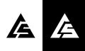 Letter a c s triangle shape modern unique monogram logo Royalty Free Stock Photo