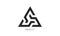 Letter c s v modern unique shape triangle monogram logo Royalty Free Stock Photo
