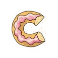 Letter c shaped as piece of cake