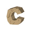 Letter C stone font. Rock alphabet symbol. Stones crag ABC sign Royalty Free Stock Photo
