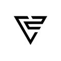 Letter c z v creative triangle shape elegant unique logo Royalty Free Stock Photo