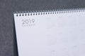 The letter 2019 on the calendar