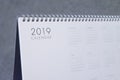 The letter 2019 on the calendar