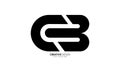 Letter Cb or Bc initial abstract modern shapes alphabet monogram logo Royalty Free Stock Photo