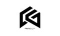 Letter Cg or Gc initial flat typography modern unique monogram design stylish logo Royalty Free Stock Photo