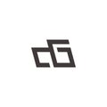letter cg simple geometric line linked logo vector