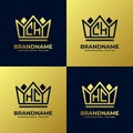Letter CH and HC Home King Logo Set, suitable for business with CH or HC initials Royalty Free Stock Photo