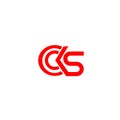 Letter CKS red color for company design logo branding letter element