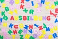 Letter cluster with german word Ausbildung