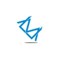 Letter cm simple linked overlap design symbol vector