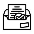 letter compliance line icon vector illustration