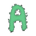 Letter A. Coronavirus font. vector quarantine alphabet. health and medical vector letters. vector illustration. Viral