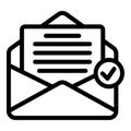 Letter correspondence icon outline vector. Mailbox distribution