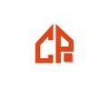 Letter CP, PC Simple Home Shape Logo Design.