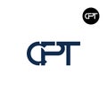 Letter CPT Monogram Logo Design Royalty Free Stock Photo