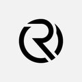 letter Cr or Rc circle shape minimal initial monogram logo Royalty Free Stock Photo