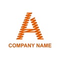 Letter A. Creative logo in orange tones. Vector illustration