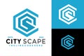 Letter CS Cityscape logo design vector symbol icon illustration