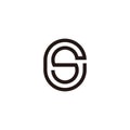 letter cs ovale simple geometric line logo vector Royalty Free Stock Photo