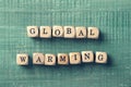 Letter cubes with word global warming