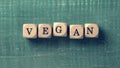 Letter cubes with word vegan