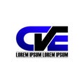 Letter CVE simple monogram logo icon design. Royalty Free Stock Photo