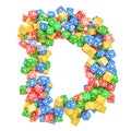 Letter D, from ABC Alphabet Wooden Blocks. 3D rendering Royalty Free Stock Photo