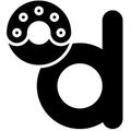 Letter d alphabet with donut icon