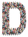 Letter D alphabet group of people Royalty Free Stock Photo