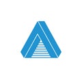 Letter a 3d arrow staircase symbol logo vector