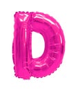 Letter d from a balloon pink