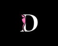 Letter D Beautiful Woman Logo.