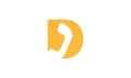 Letter d for call logo symbol icon vector graphic design