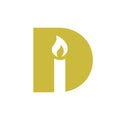 Letter D Candle Logo Design For Event, Celebration and Party Symbol Vector