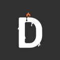 Letter D Candle logo, icon, or symbol template design