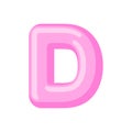 Letter D candy font. Caramel alphabet. lollipop lettering. Sweet