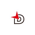 Letter d click cursor symbol logo vector