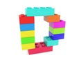 Letter D concept built from toy bricks Royalty Free Stock Photo