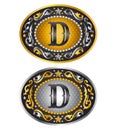 Letter D - Cowboy belt buckle